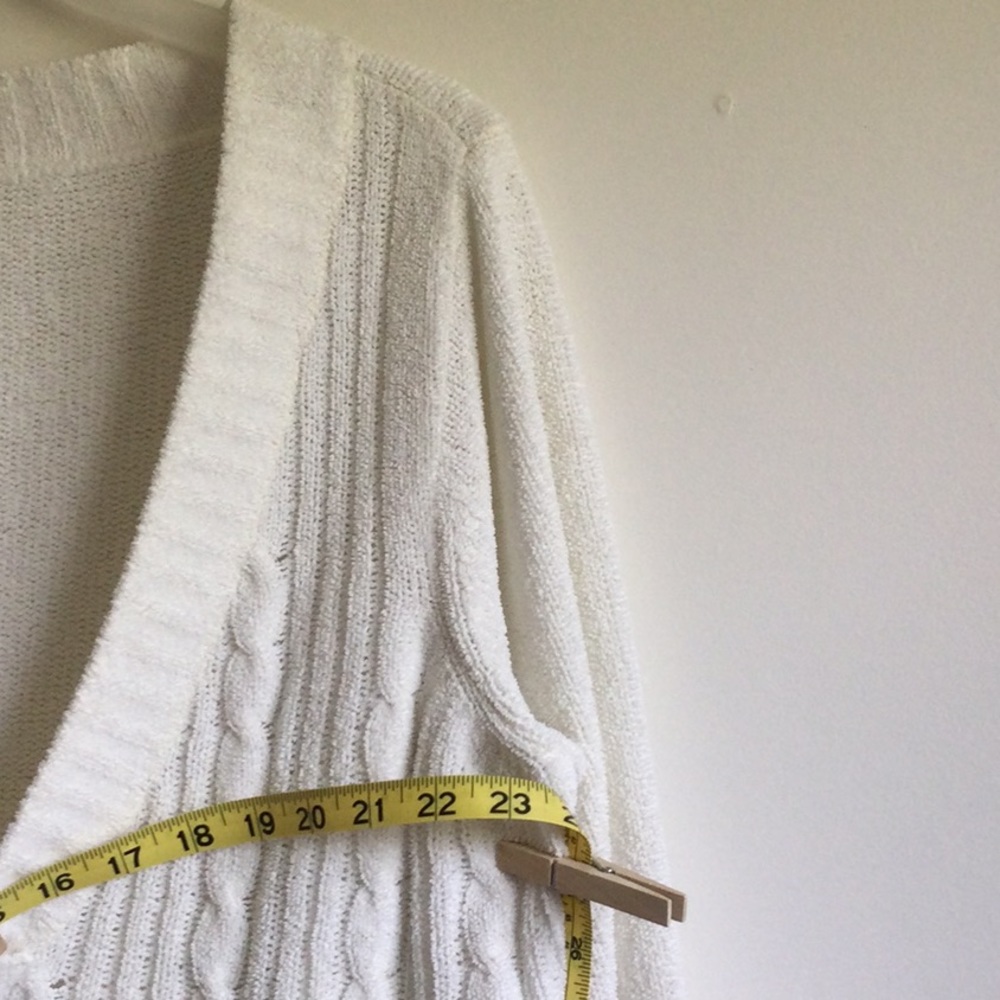 Sonoma Oversized Soft V-Neck Sweater, off-white, labeled size XL - Picture 7 of 8